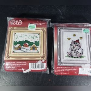 Two Design Works Counted Cross Stitch Kits with Christmas Theme